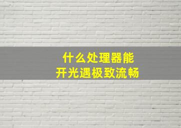 什么处理器能开光遇极致流畅