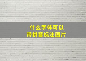 什么字体可以带拼音标注图片