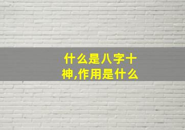 什么是八字十神,作用是什么