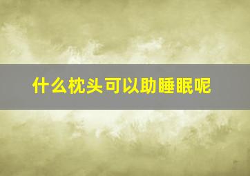 什么枕头可以助睡眠呢