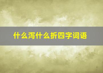 什么泻什么折四字词语