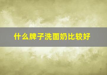 什么牌子洗面奶比较好