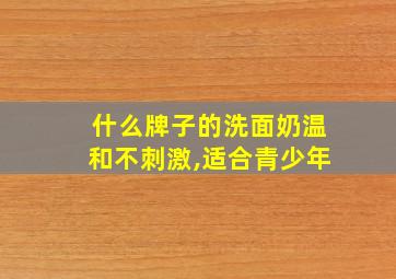 什么牌子的洗面奶温和不刺激,适合青少年