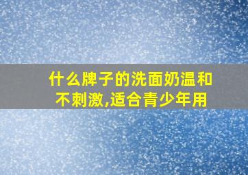 什么牌子的洗面奶温和不刺激,适合青少年用