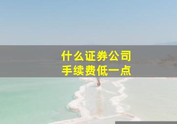 什么证券公司手续费低一点