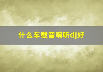 什么车载音响听dj好