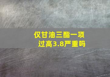 仅甘油三酯一项过高3.8严重吗