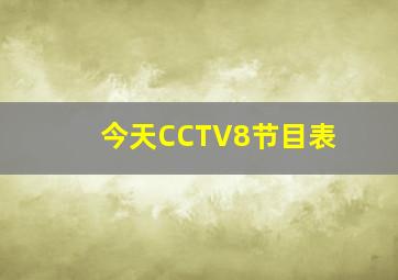 今天CCTV8节目表