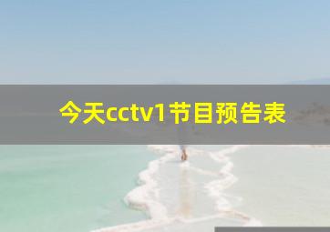 今天cctv1节目预告表