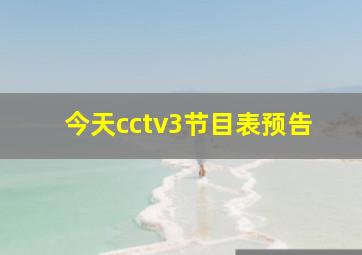 今天cctv3节目表预告