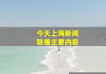 今天上海新闻联播主要内容