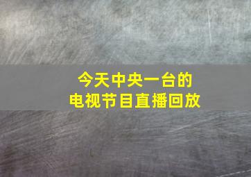 今天中央一台的电视节目直播回放