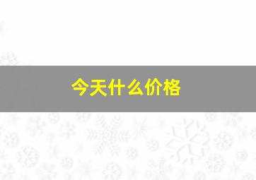 今天什么价格