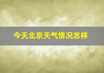 今天北京天气情况怎样