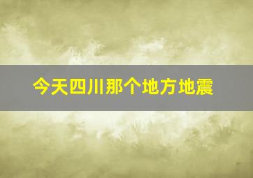 今天四川那个地方地震