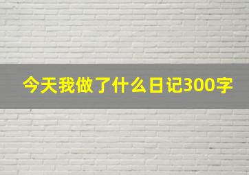 今天我做了什么日记300字