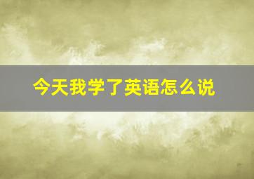 今天我学了英语怎么说