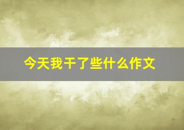 今天我干了些什么作文