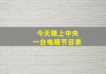 今天晚上中央一台电视节目表