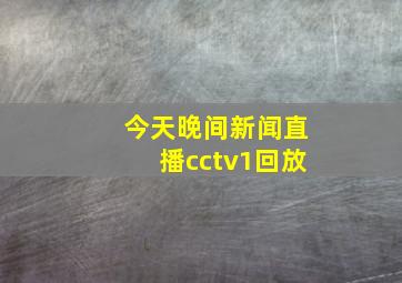 今天晚间新闻直播cctv1回放