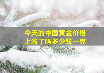 今天的中国黄金价格上涨了吗多少钱一克