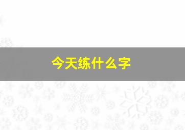 今天练什么字