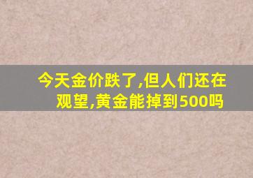 今天金价跌了,但人们还在观望,黄金能掉到500吗