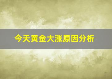 今天黄金大涨原因分析