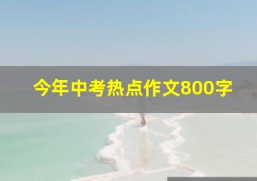 今年中考热点作文800字