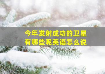 今年发射成功的卫星有哪些呢英语怎么说