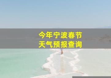 今年宁波春节天气预报查询