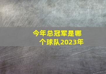 今年总冠军是哪个球队2023年