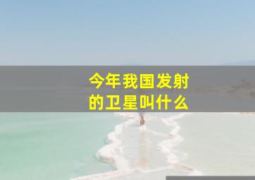 今年我国发射的卫星叫什么