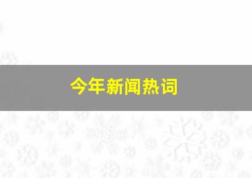 今年新闻热词