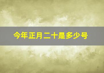 今年正月二十是多少号