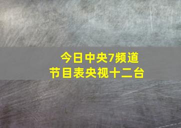 今日中央7频道节目表央视十二台