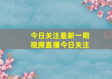 今日关注最新一期视频直播今日关注