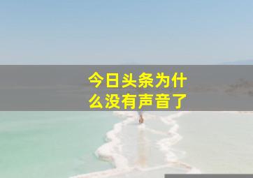 今日头条为什么没有声音了