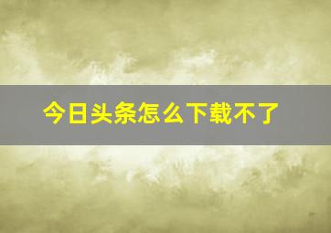 今日头条怎么下载不了