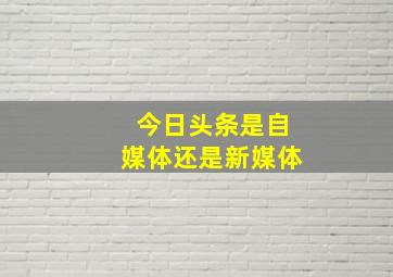 今日头条是自媒体还是新媒体