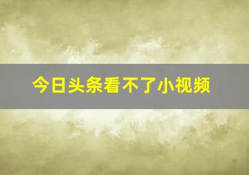 今日头条看不了小视频