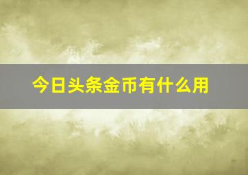 今日头条金币有什么用