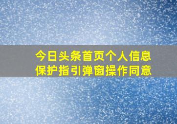 今日头条首页个人信息保护指引弹窗操作同意