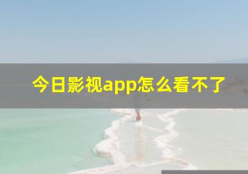 今日影视app怎么看不了