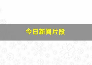 今日新闻片段