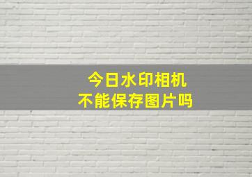 今日水印相机不能保存图片吗