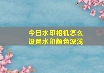 今日水印相机怎么设置水印颜色深浅