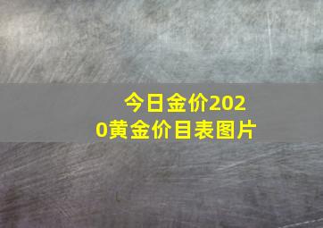 今日金价2020黄金价目表图片