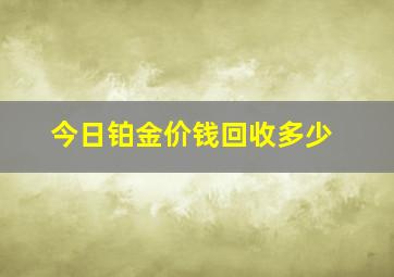 今日铂金价钱回收多少