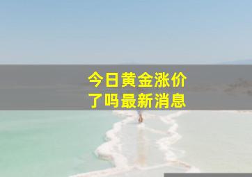 今日黄金涨价了吗最新消息